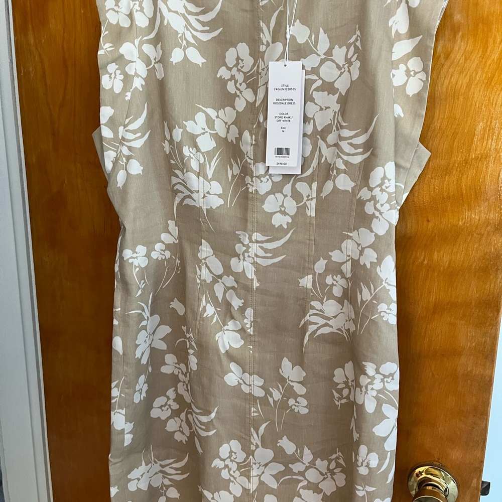 Floral Beige Dress Veronica Beard